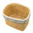 Set Of 2 Rectangular Basket Planters With Geometric Trim, L:10.5X8.5X8" S:7.5X5.5X6.5"