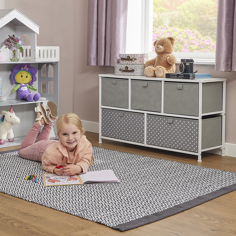 Grey 5 Drawer Storage Chest