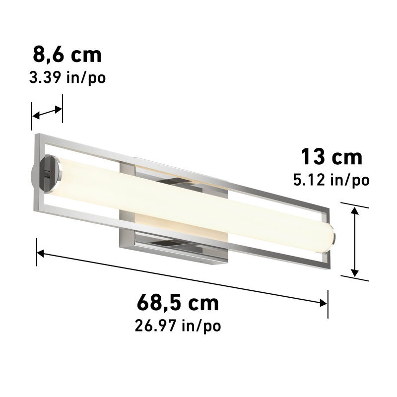 Avitto Dimmable LED Vanity Light, Chrome
