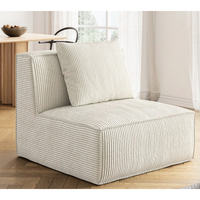 Lit avec surélevé et large, tissu beige, petits coussins, lit bloc tofu convertible peu encombrant, beige, profondeur d'assise plus profonde, coussins
