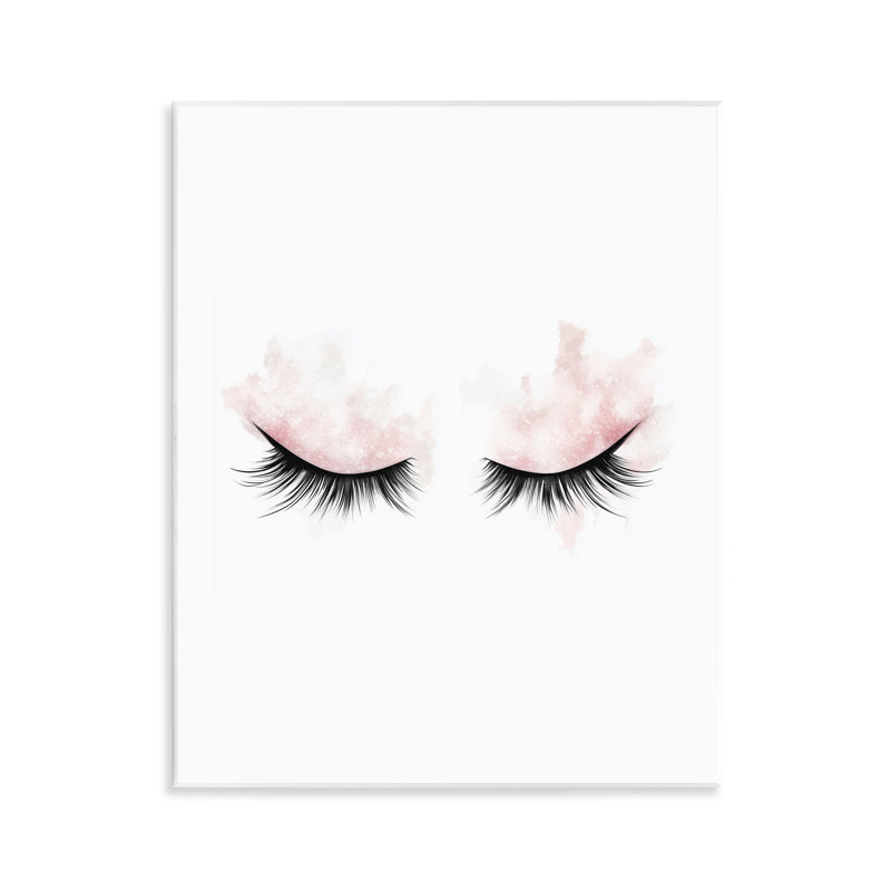 Plaque de maquillage et cils rose pastel, design par Christine Simpson Art