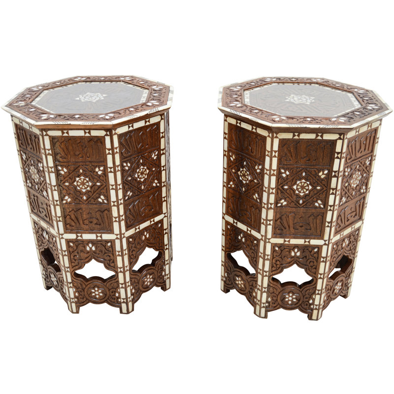 Table de bout à piédestal en verre Syrian H 23,5 po, Brun