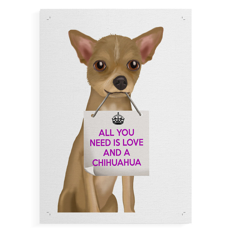 «Love and Chihuahua» - Impression sur toile seulement - NON-CADRE, H 12 po x l 8 po