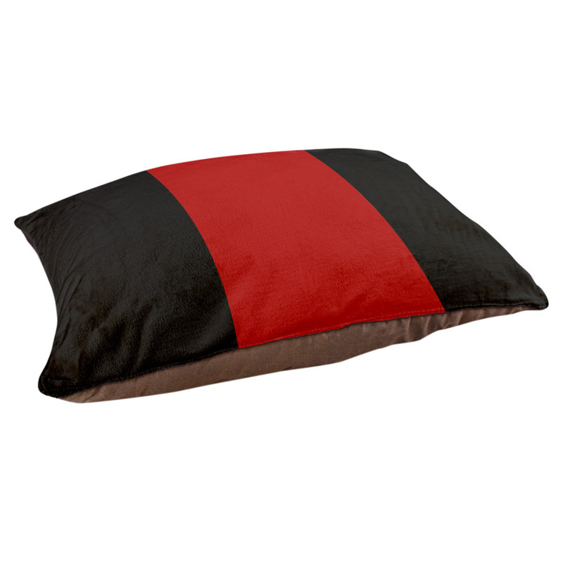 Oreiller Syracuse, Grand (l 40 po x P 30 po x H 6,5 po), Noir / rouge