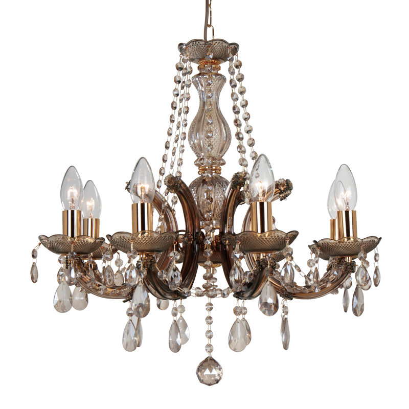 Jansen 8 - Light Candle Style Chandelier, Mink