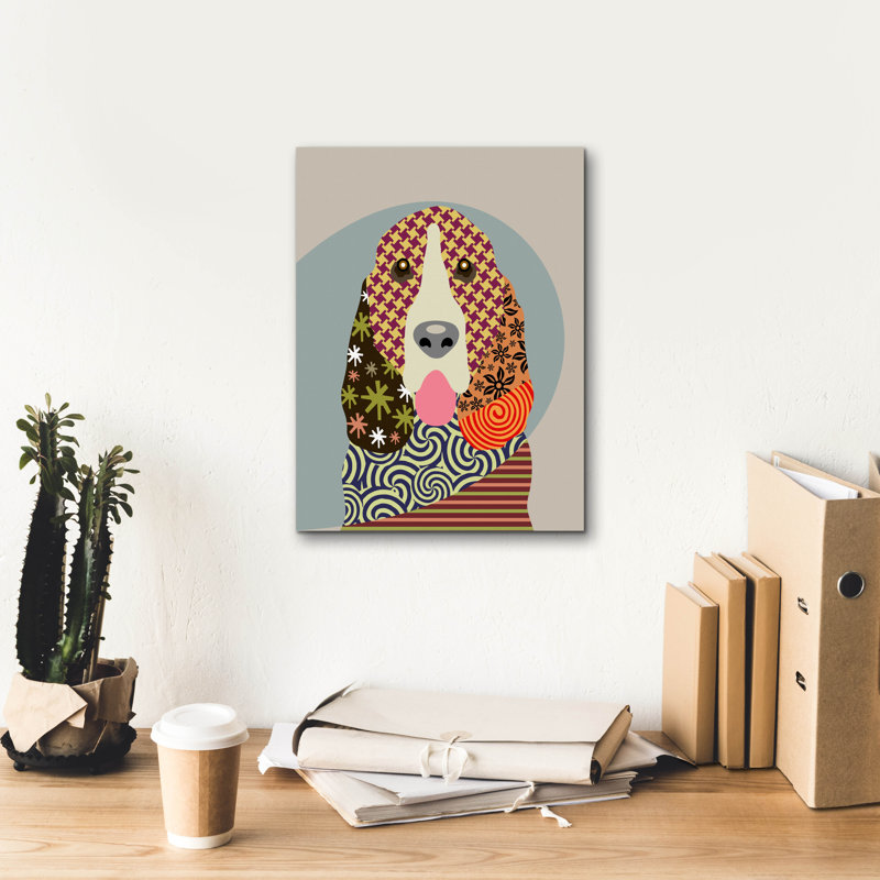 «Basset Hound Dog» par Lanre Adefioyue, H 16 po x l 12 po x P 0,75 po