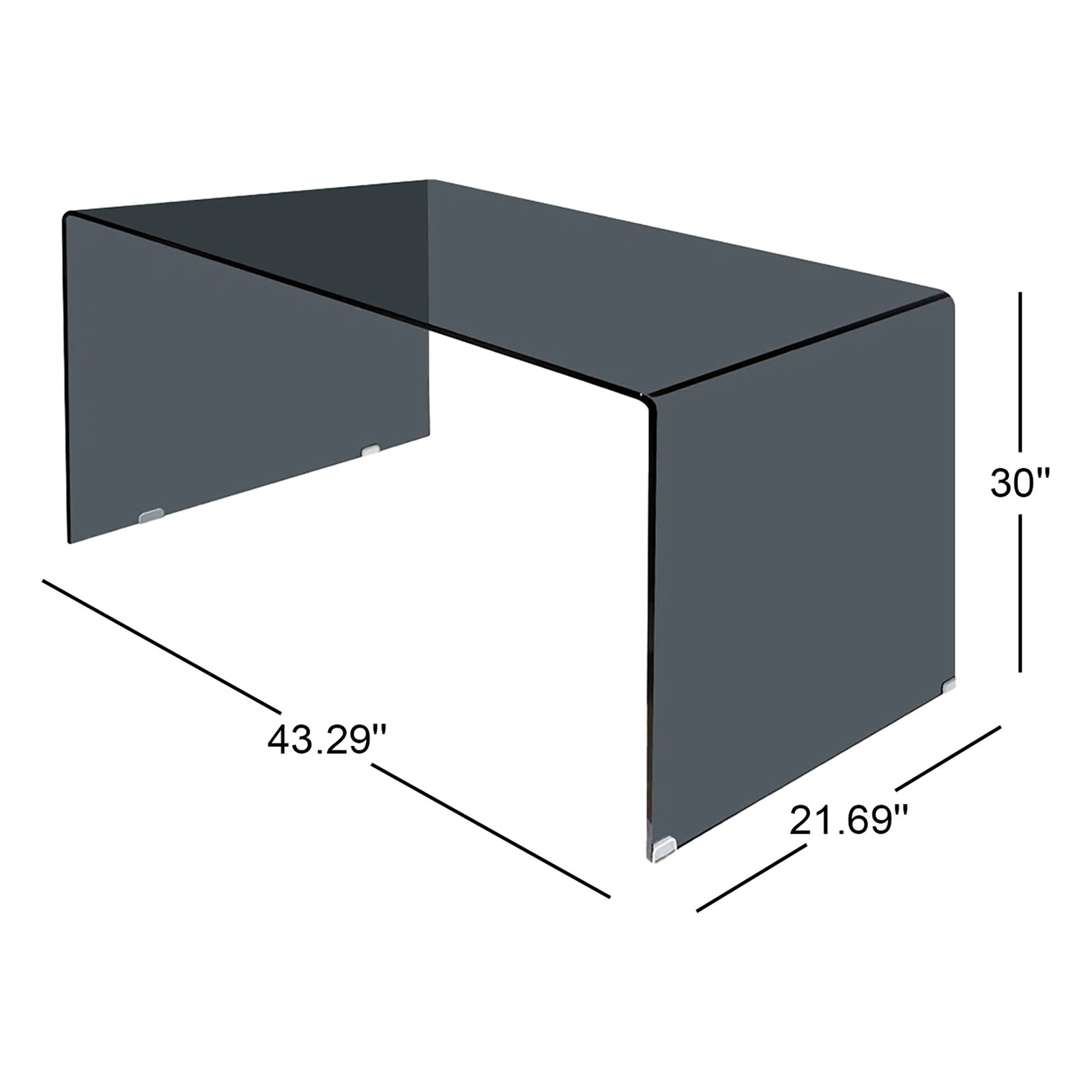 Adreanna Writing Desk, 30" H x 43.29" W x 21.69" D, Dark Gray