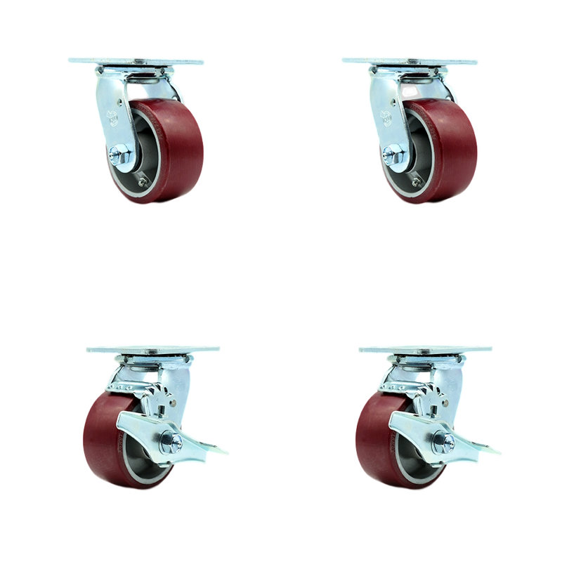 4 Piece Poly on Aluminum Caster Set