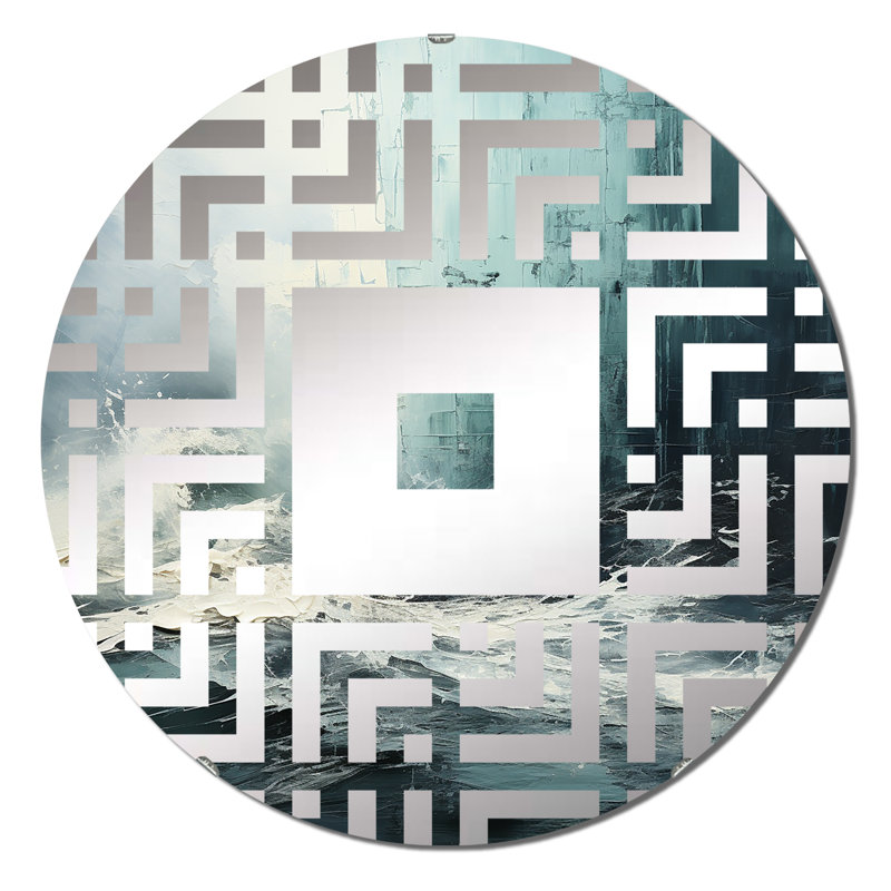Firuza - Miroir mural carré, 23,6 po x 23,6 po