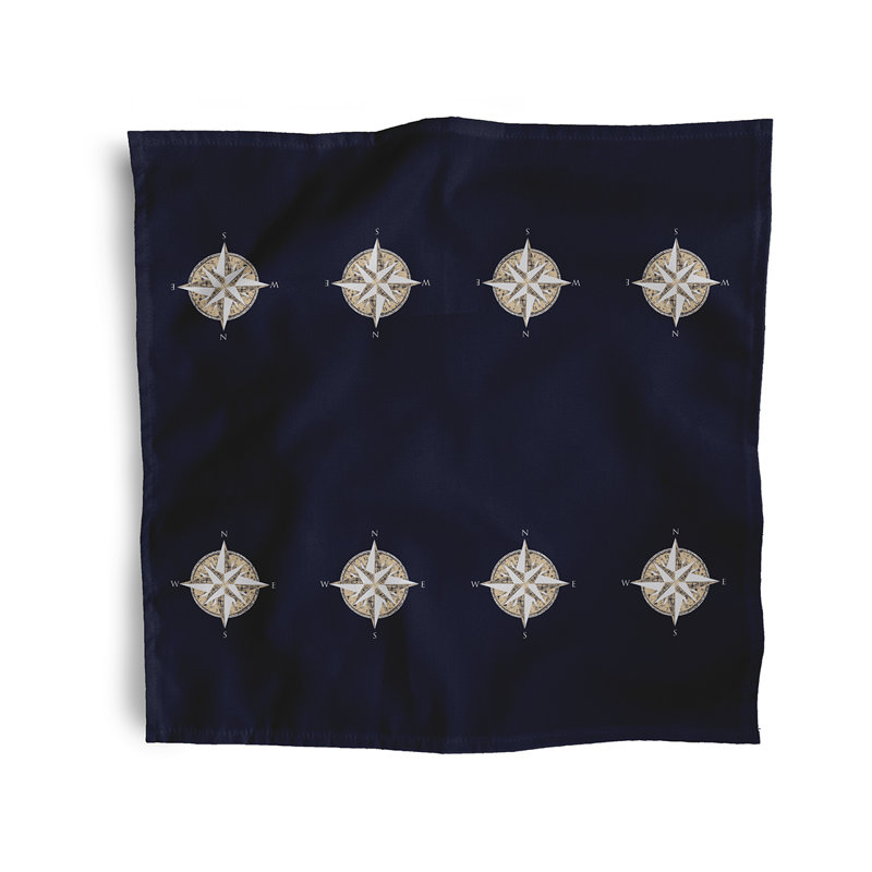 Chadabe Polyester Geometric Square Napkin, Navy