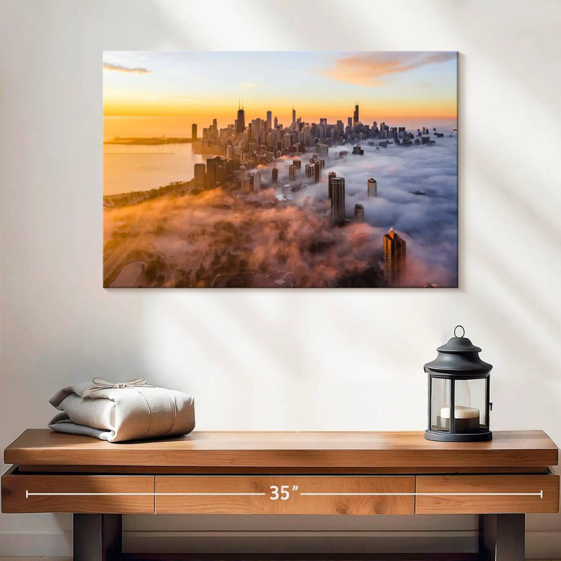 Sireci Cloudy City Chicago, 16" H x 24" W