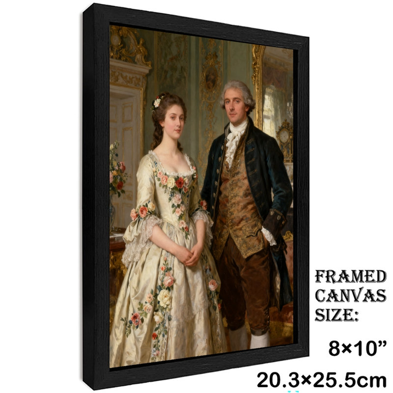 Reproduction d'art encadrée noire rétro élégante et digne, H 11 po x l 9 po