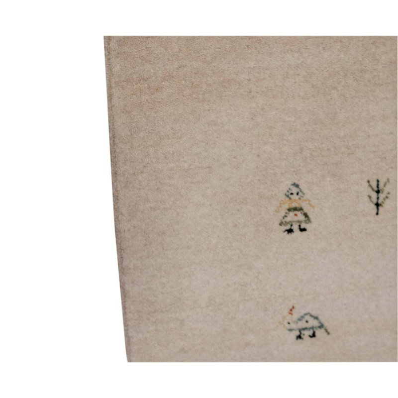 Tapis noué à la main beige / brun clair, Rectangle 5 pi 11 po x 9 pi 2 po