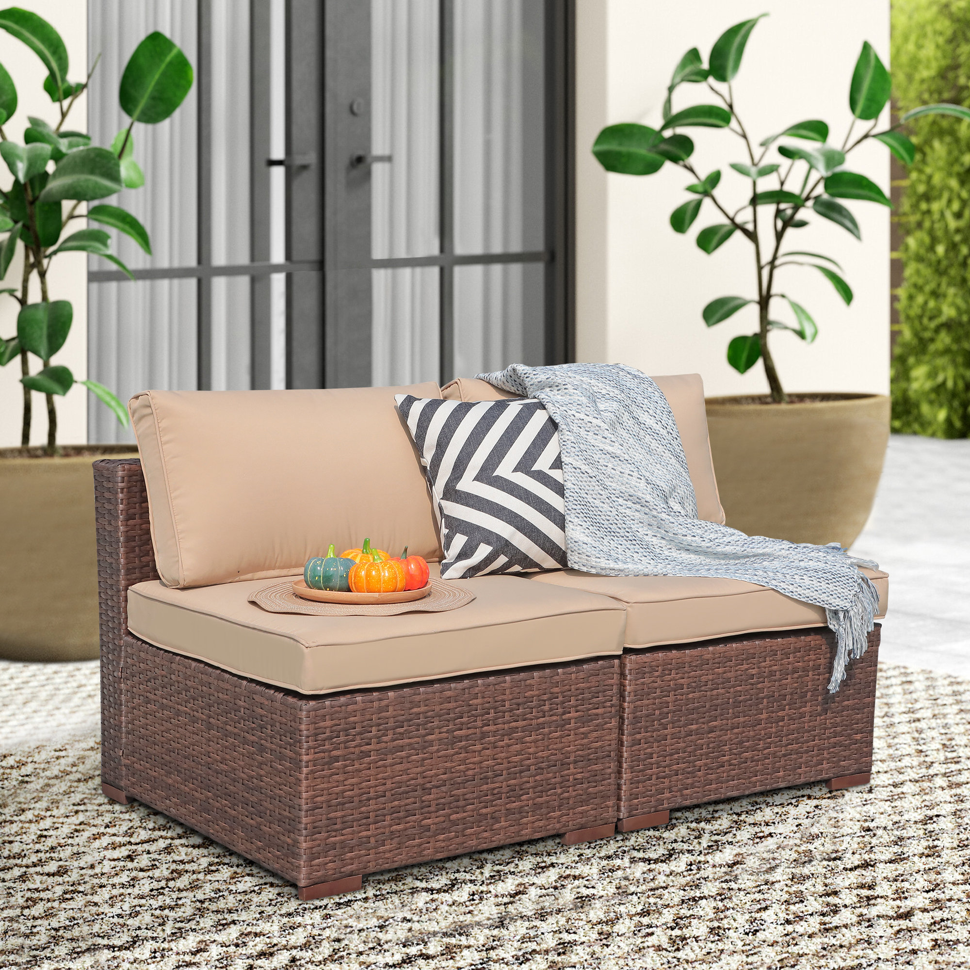 Small rattan outdoor sofa new arrivals