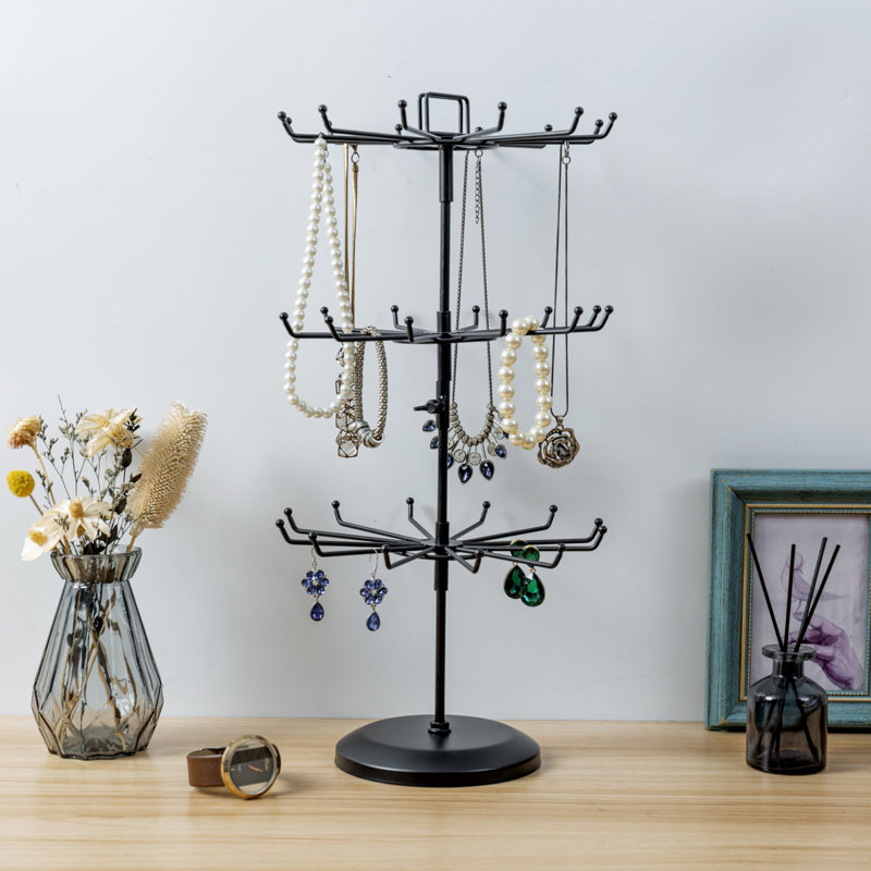 3 Tier Rotate Jewellery Stand with 36 Bracelet Hooks