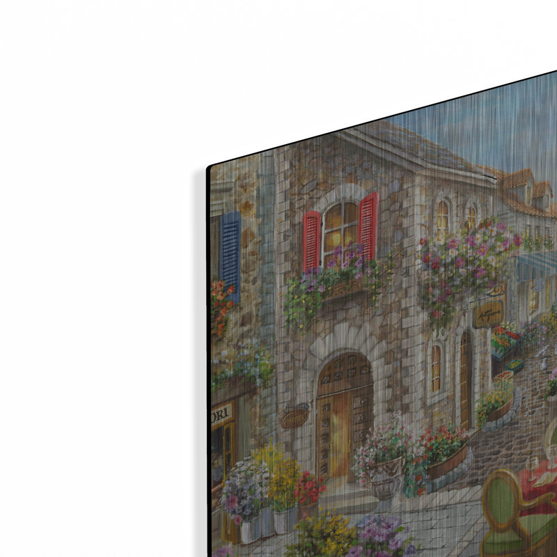  «Fiori Caffes» par Nicky Boehme, art mural en métal, 16 po x 12 po, H 12 po x l 16 po