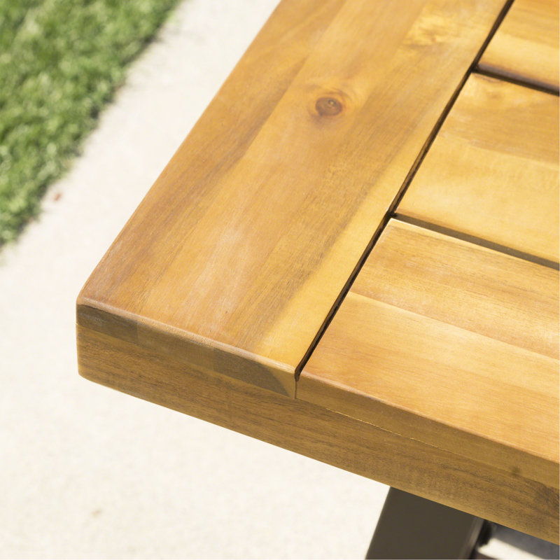 Acacia Wood Outdoor Dining Bench, Patio Backless Bench