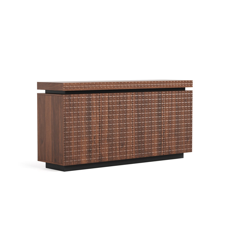 Buffet Buffet, Buffet de rangement décoratif moderne, Buffet de plancher luxueux avec buffet autoportant 4 portes