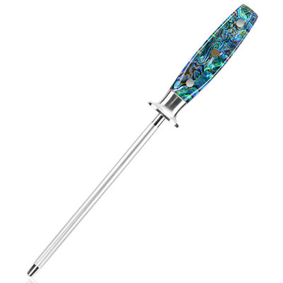  Professional Knife Sharpening Steel with Real Abalone Shell Handle - Umi Collection - Universal Knife Sharpener - Senken Knives
