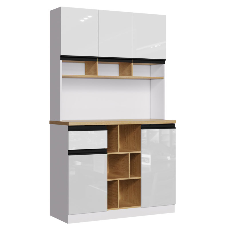 185cm Kitchen Pantry, White