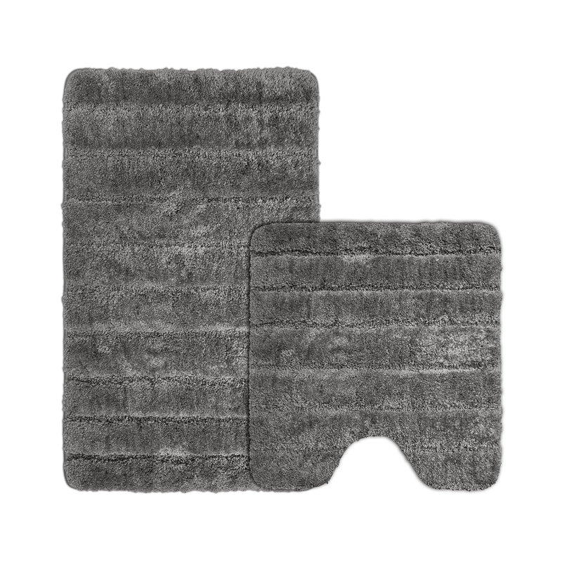 Super Soft Cosy Comforting Lexington Bath Mat Set, Grey