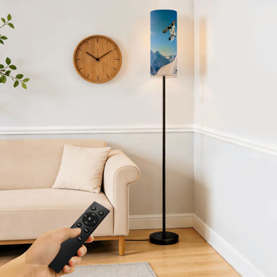 Floor Lamp  Snowboard Dimmable Modern Standing Lamp with Remote Control Footswitch Bulb Lampshade Tall Pole Corner Lamp for Living Room Bedroom Office