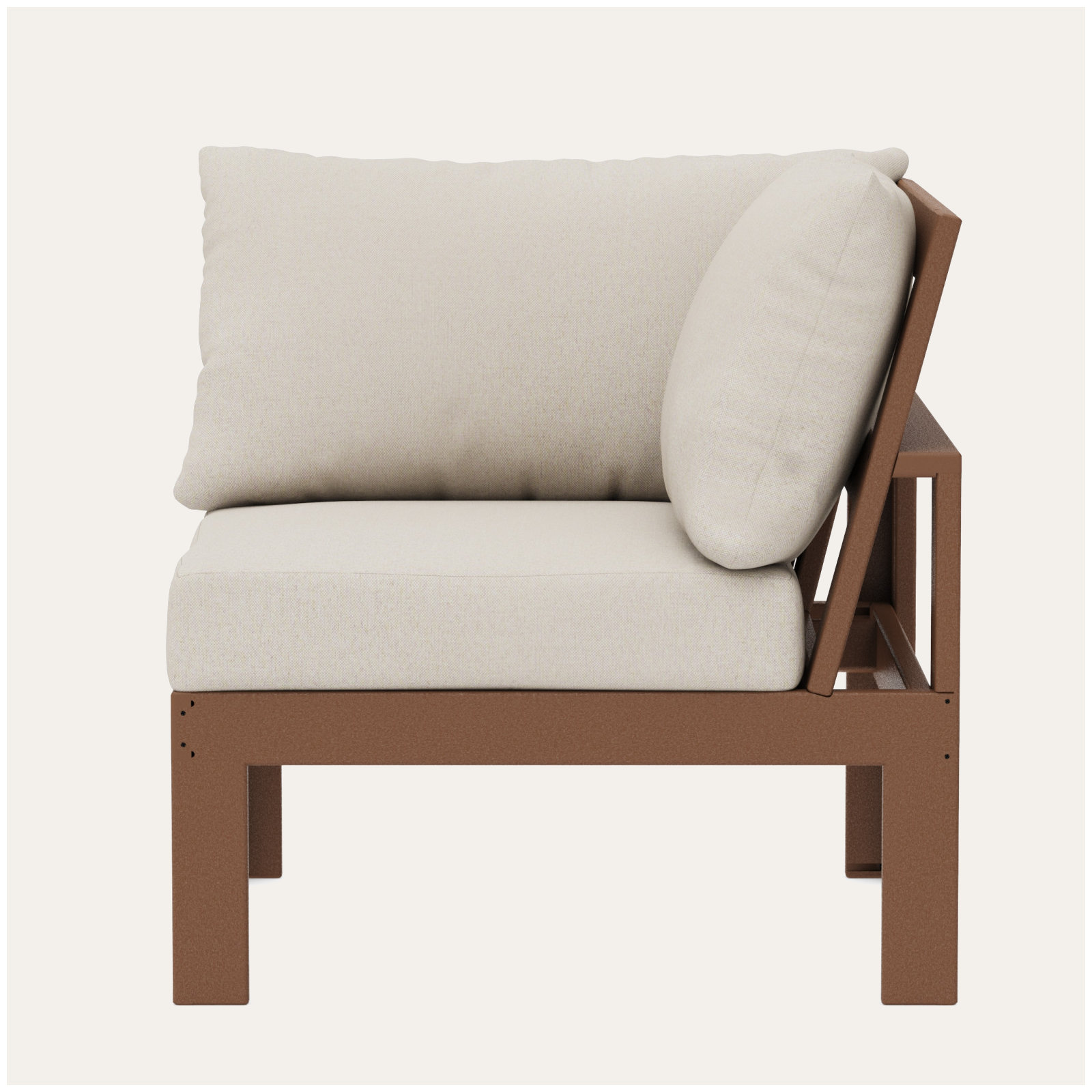 Edge Modular Corner Chair, Dune Burlap Revolution®, Teak