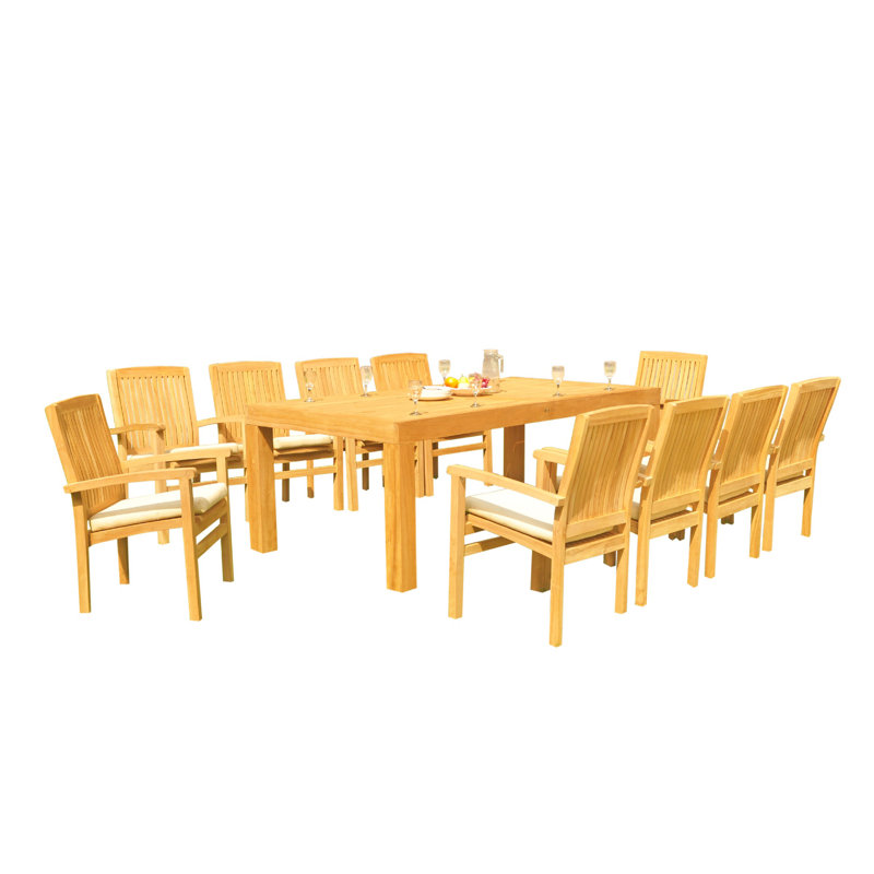 Ensemble de salle à manger 11 pièces teck Maspeth, 10