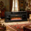 Console télé avec foyer électrique, rangement ouvert et armoires latérales-1524244092