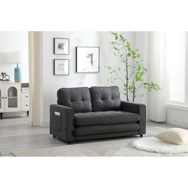 Sleeper Sofa Convertible Sofa Bed Sofa Arm Sofa Bed Couch Sleep Sofa Comfy Sofa Modern Sofa, Dark Gray