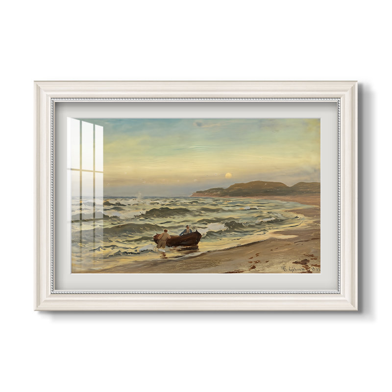 Tempête à Rügen, 1882 - Hans Gude - Estampe encadrée sur mesure, 16 po x 22 po, Impression encadrée avec passe-partout
