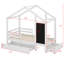 Lit simple avec tableau noir - tiroirs et deux options d'assemblage incluses