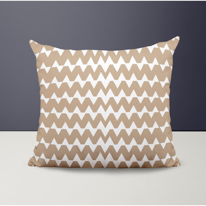 Outdoor Reversible Throw Pillow, Beige, 15W" x 15H"