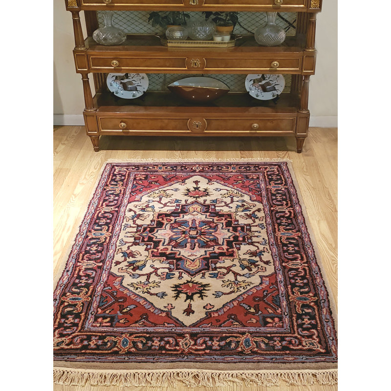     Dorset Heriz Geometric Handmade Wool Oriental Rug, Rectangle 5' x 7'