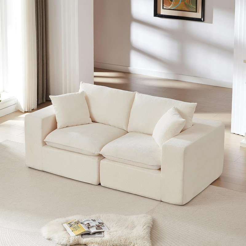 Canapé modulaire Boneless Canapé modulaire Cloud, causeuse en chenille de 78 po, canapé désossé à 6 places, canapé-lit moderne à 6 places avec siège profond pour causeuse (causeuse)