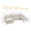 Canapé modulaire en U en velours côtelé et chenille l 118,11 po Kujtesa-887996316