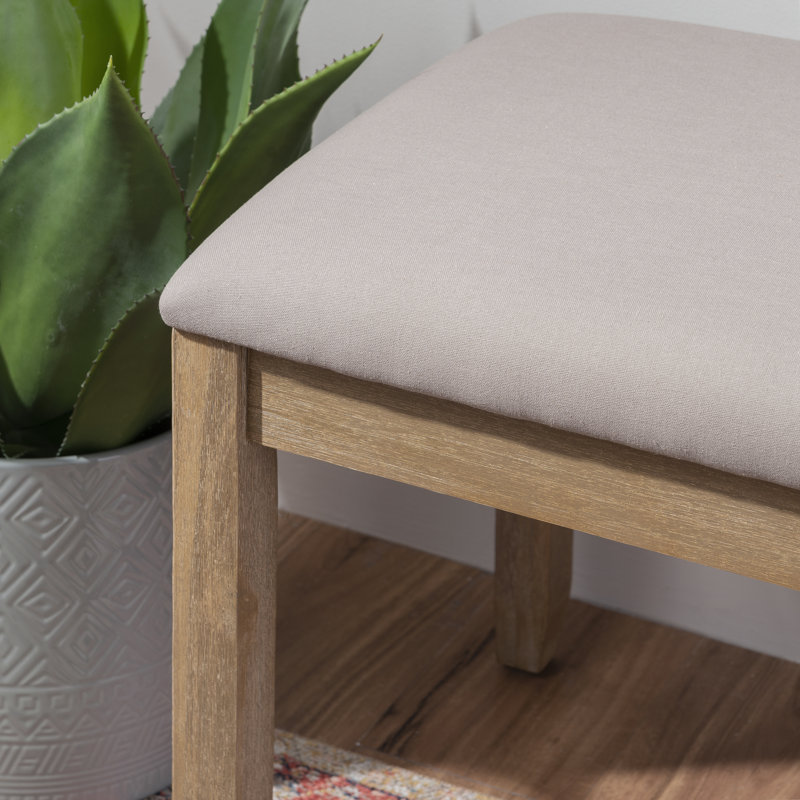 Entwistle Cotton Blend Upholstered Bench, Graywash
