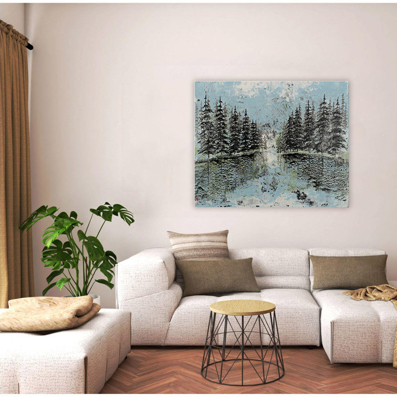 "Evergreen Reflection", art mural sur toile, Toile tendue, H 30 po x l 40 po