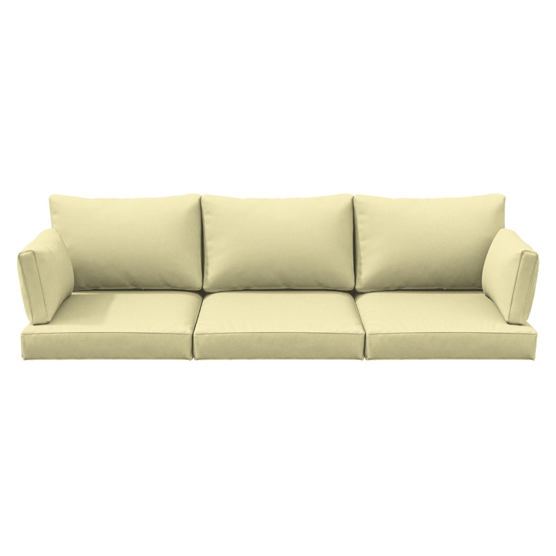 Outdoor Cushions Replacement Patio Cushions Set For 3 Seats, Light Yellow