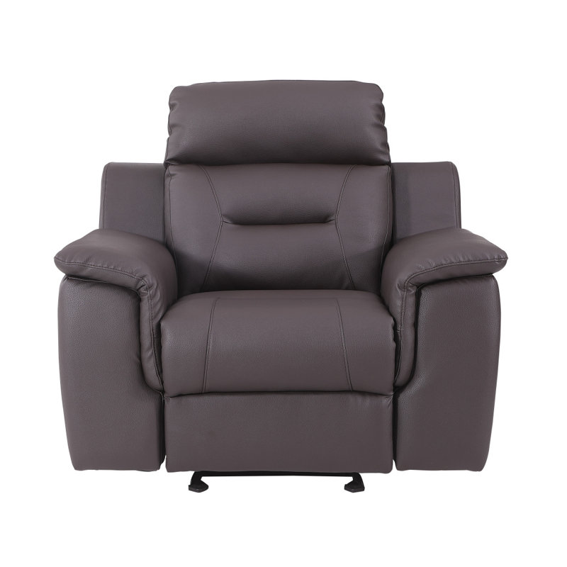 Fauteuil inclinable moderne en cuir Global United, Brun
