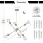 Luminaire suspendu en nickel brossé 6 lumières Yonker Spoutnik-480058472