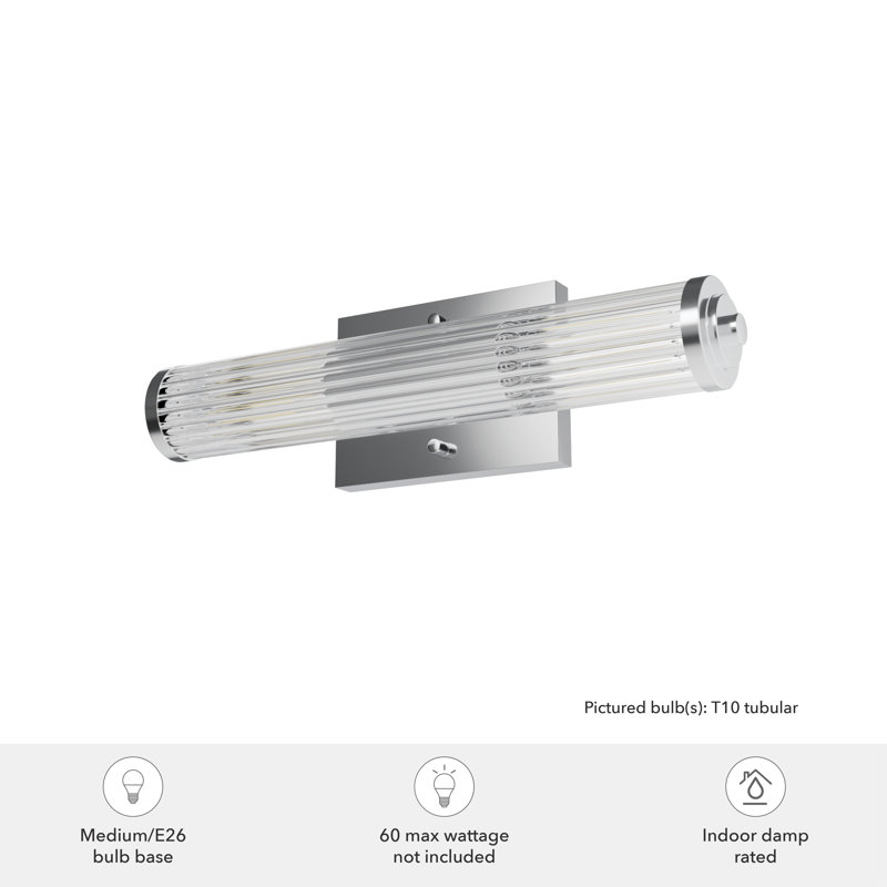 2 - Light Dimmable Vanity Light, Chrome