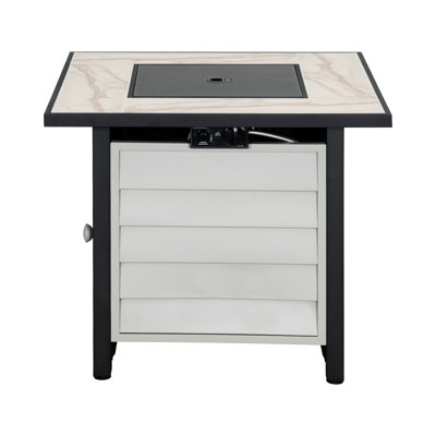 50,000 Btu Csa-certified Patio Propane Fire Pit Table, Marble Texture Top