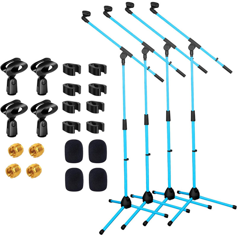 5 Core Tripod Mic 4Pieces Stand Heavy Duty Adjustable Holder Floor Microphone Boom Arm