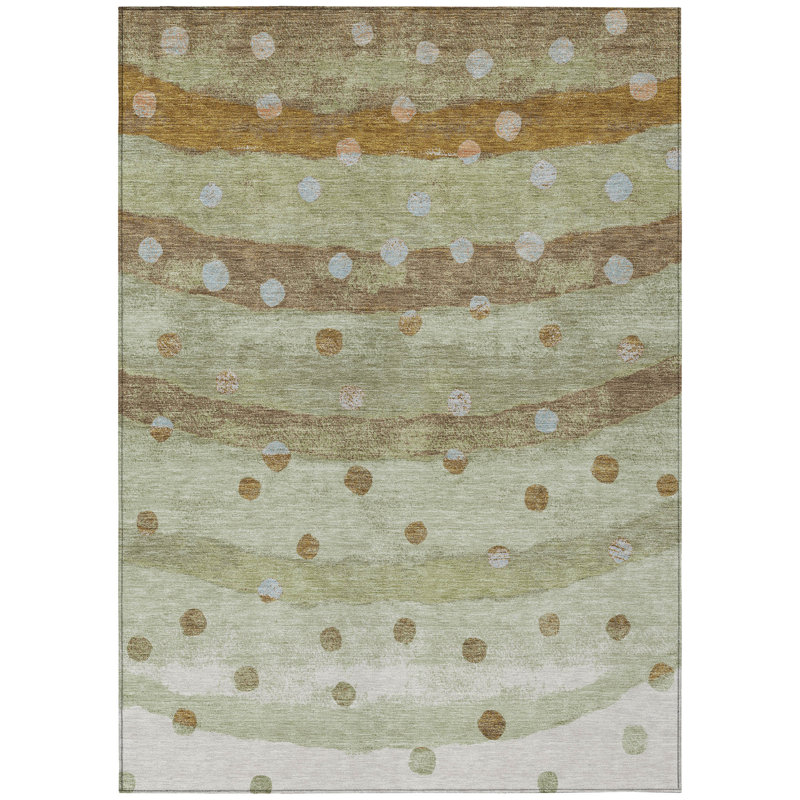 Machine Washable Indoor/Outdoor Chantille ACN2696 Stripes Rug, 10' x 14', Sage