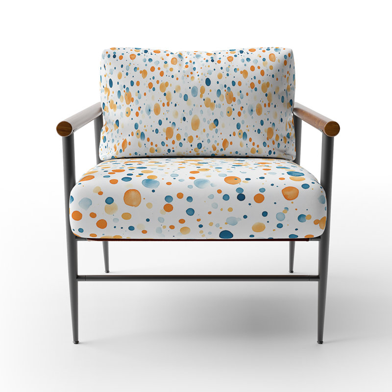 Chaise rembourrée Modern, Accoudoirs ronds