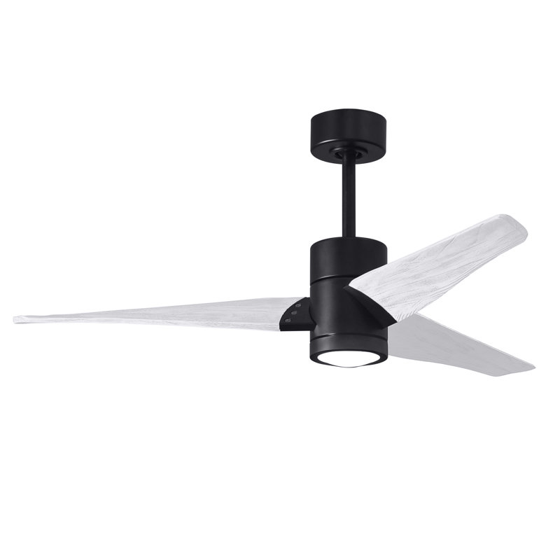 Ceiling Fan with LED Lights, Matte Black, Matte White, 60"