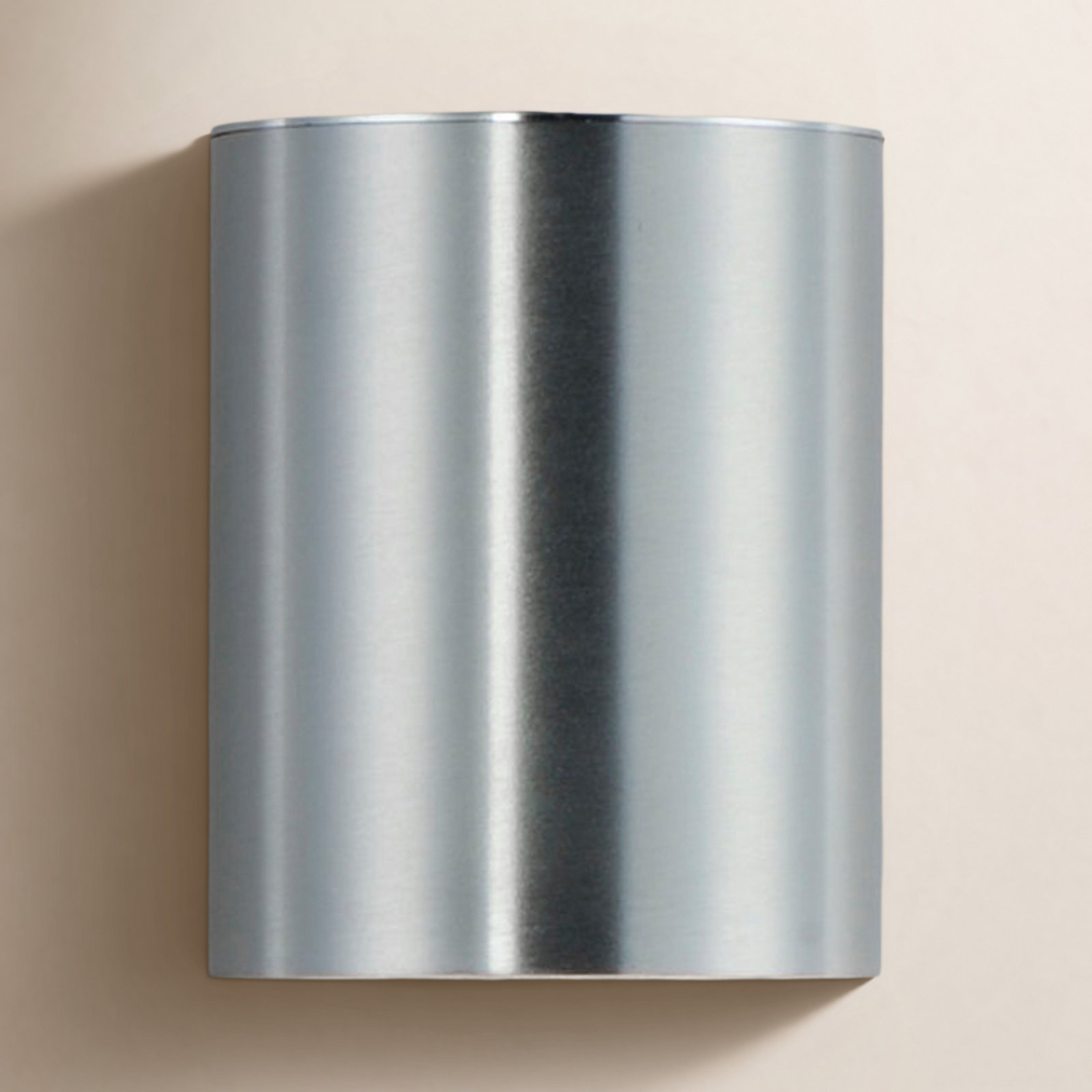 Covey Cylinder Outdoor LED Wall Light, Brushed Aluminum, 7.25" H x 5" W x 6.25" D