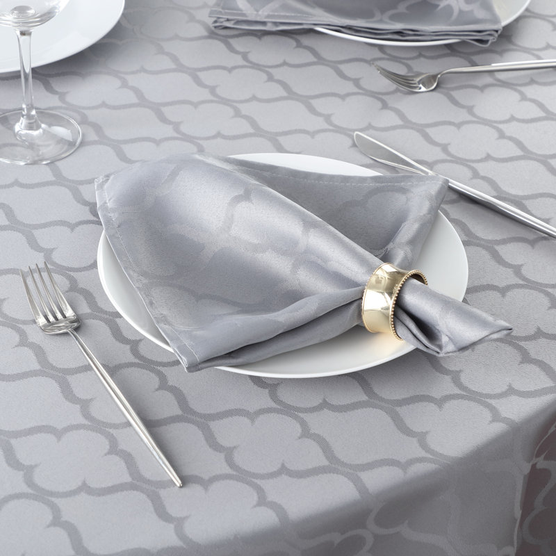 Sarok Rectangle Geometric Jacquard Tablecloth, Gray