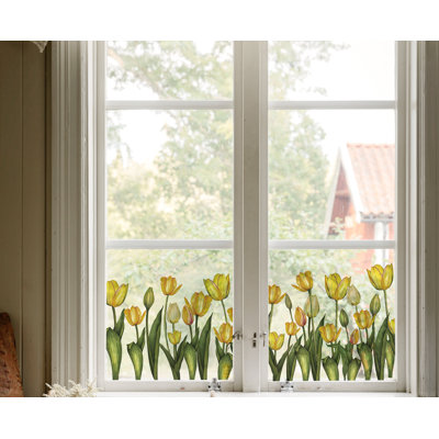 Yellow Tulip Static Cling Window Decals